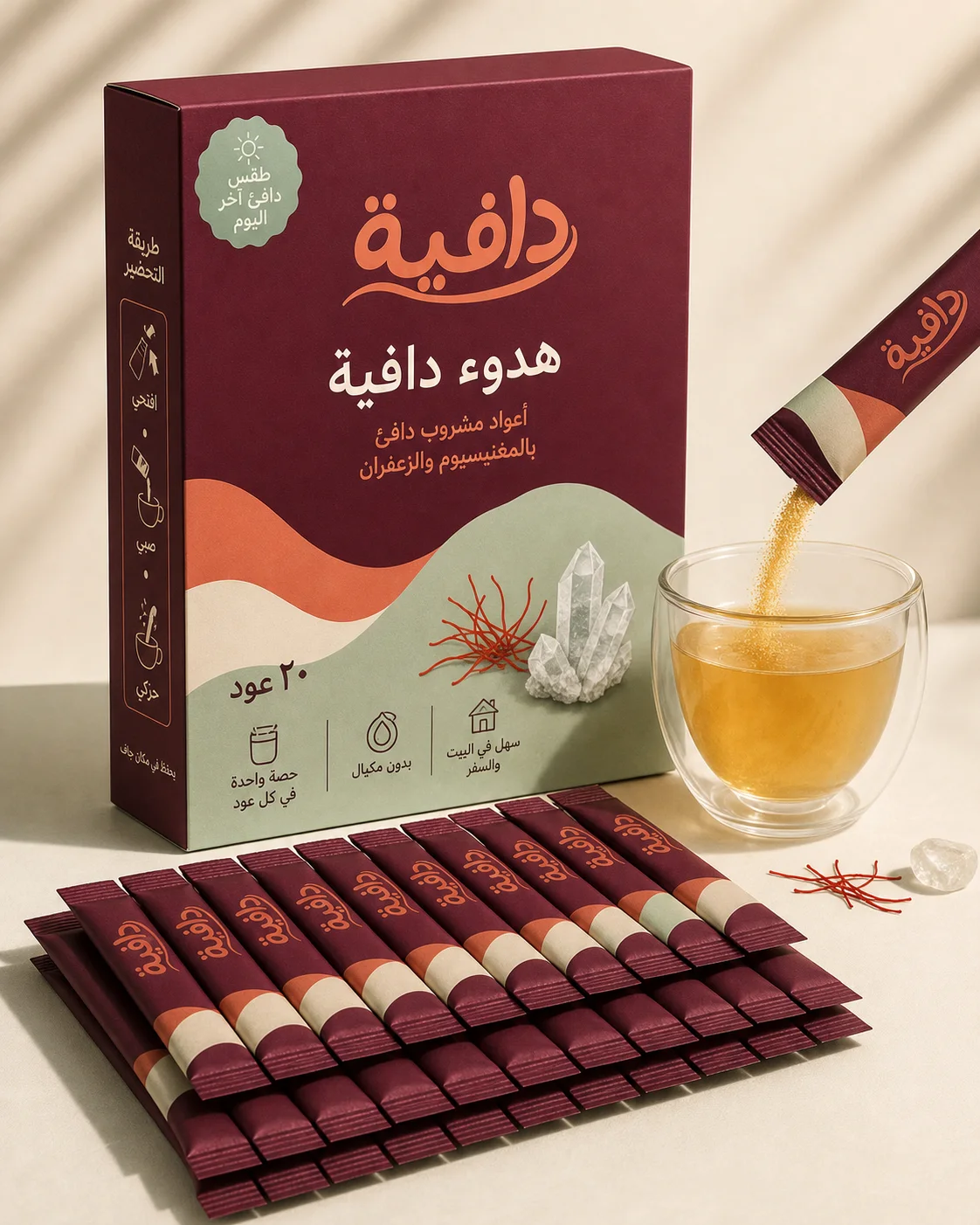 عبوة هدوء دافية ومحتواها