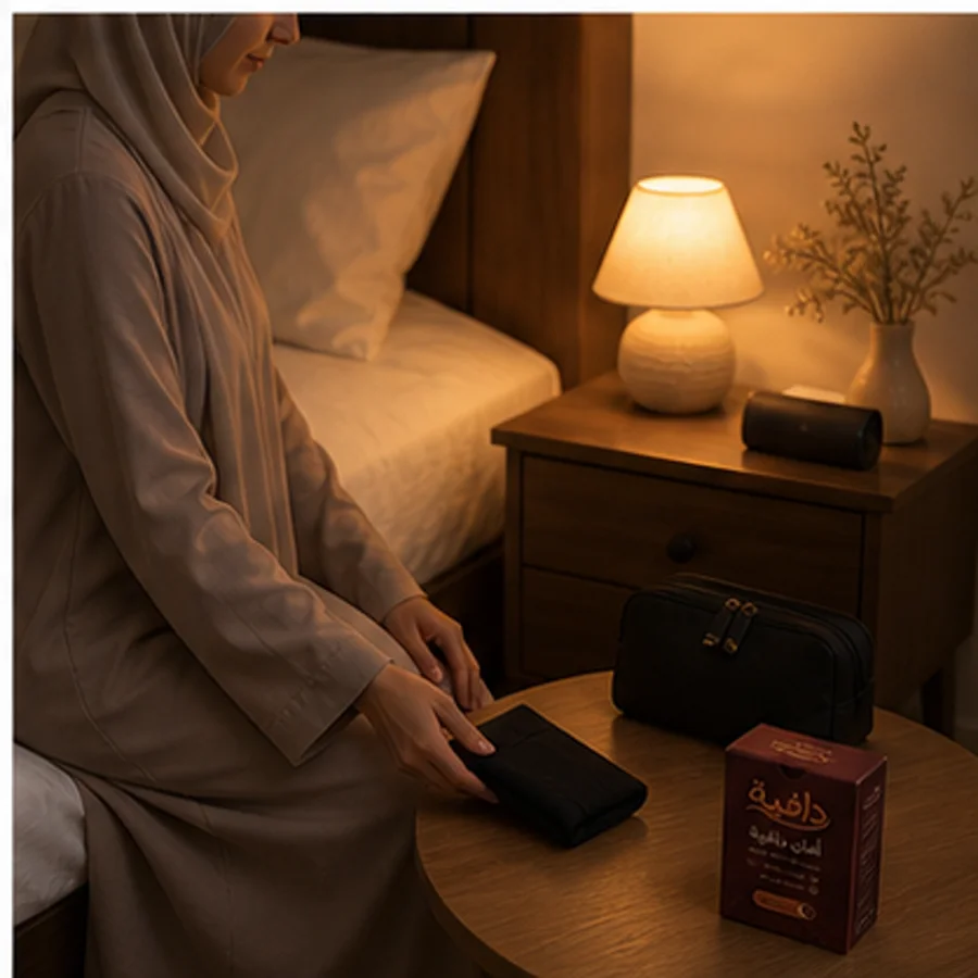 امرأة سعودية تجهز أمان دافية لروتين النوم